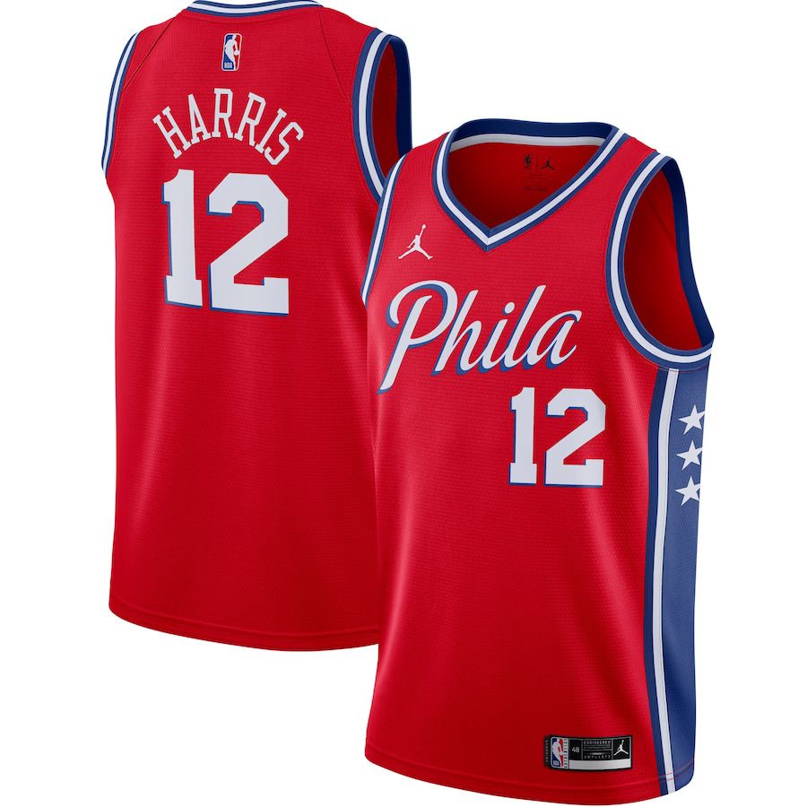 Men Philadelphia 76ers #12 Tobias Harris Jordan Brand Red Swingman NBA Jersey